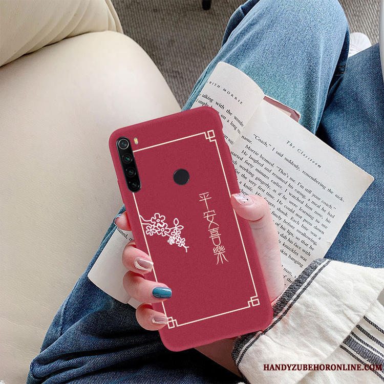 Etui Redmi Note 8t Blød Rød Hærdning, Cover Redmi Note 8t Silikone Anti-fald Hængende Ornamenter