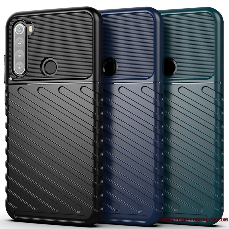 Etui Redmi Note 8t Telefonrød, Cover Redmi Note 8t Sort Anti-fald