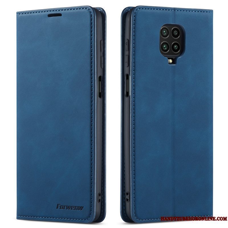 Etui Redmi Note 9 Pro Beskyttelse Rød Telefon, Cover Redmi Note 9 Pro Læder Anti-fald Blå
