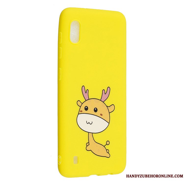 Etui Samsung Galaxy A10 Blød Simple Af Personlighed, Cover Samsung Galaxy A10 Cartoon Telefongul