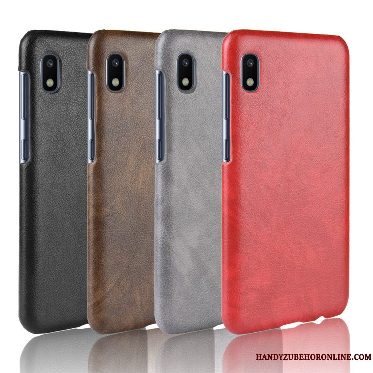 Etui Samsung Galaxy A10 Læder Mønster Rød, Cover Samsung Galaxy A10 Beskyttelse Litchi Telefon