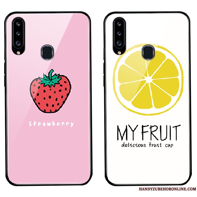 Etui Samsung Galaxy A20s Beskyttelse Frisk Anti-fald, Cover Samsung Galaxy A20s Tasker Lyserød Glas