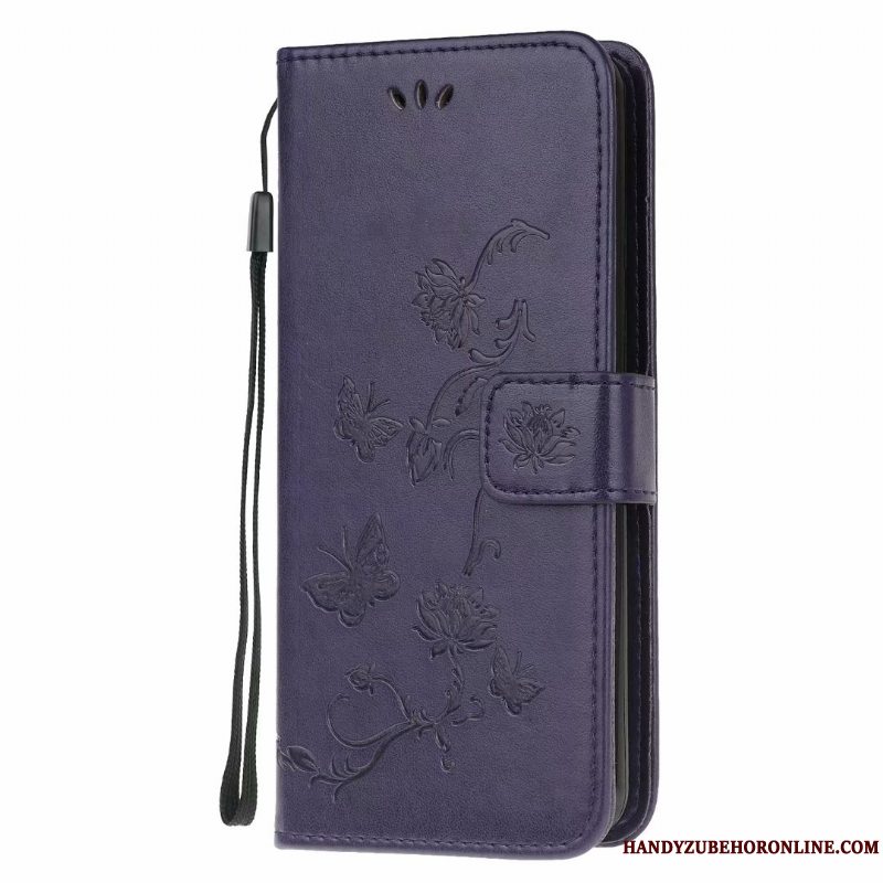 Etui Samsung Galaxy A21s Folio Lilla Telefon, Cover Samsung Galaxy A21s Tasker Kort Anti-fald