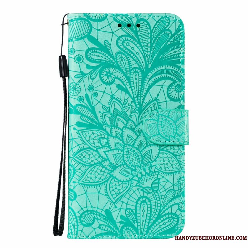 Etui Samsung Galaxy A21s Tasker Blomster Blonder, Cover Samsung Galaxy A21s Læder Telefongrøn