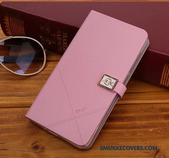 Etui Samsung Galaxy A3 2015 Læder Telefontynd, Cover Samsung Galaxy A3 2015 Beskyttelse Lyserød