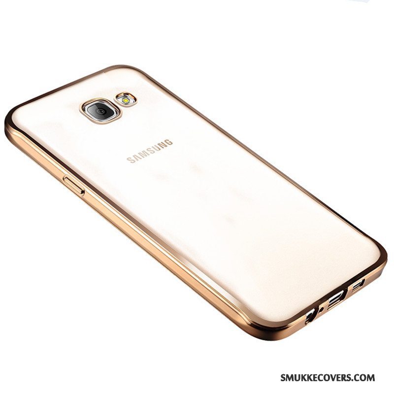 Etui Samsung Galaxy A3 2016 Blød Gennemsigtig Guld, Cover Samsung Galaxy A3 2016 Silikone