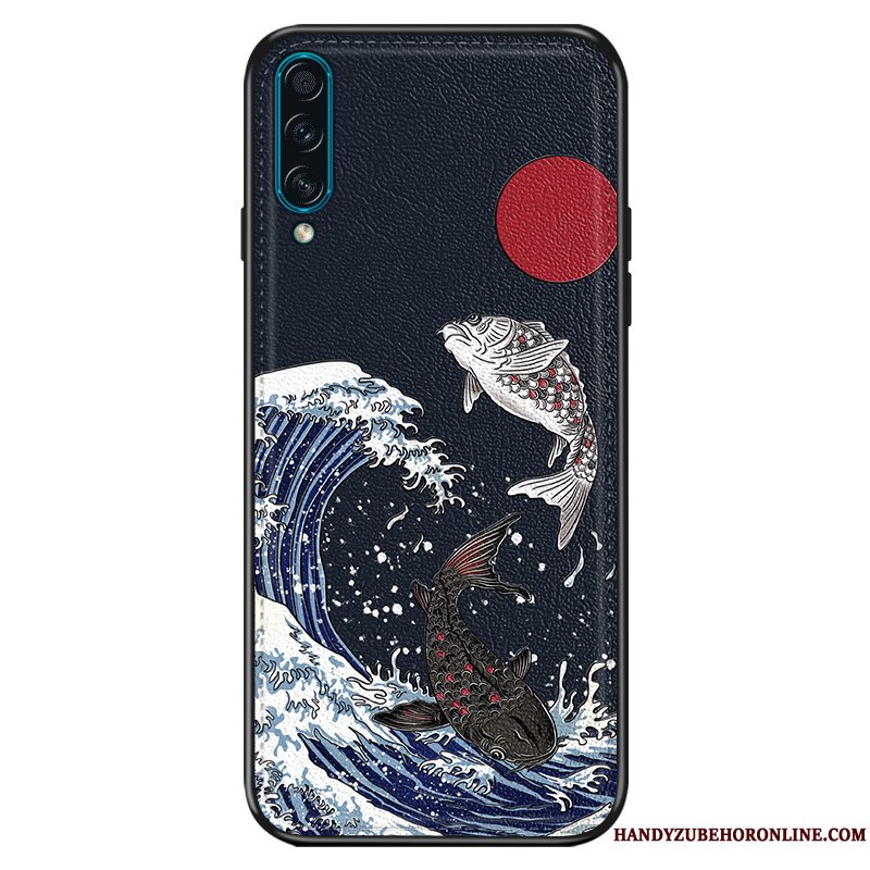 Etui Samsung Galaxy A30s Læder Trend Blå, Cover Samsung Galaxy A30s Blød Kinesisk Stil Telefon