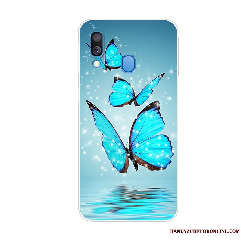 Etui Samsung Galaxy A40 Beskyttelse Af Personlighed Blå, Cover Samsung Galaxy A40 Kreativ Telefondyr