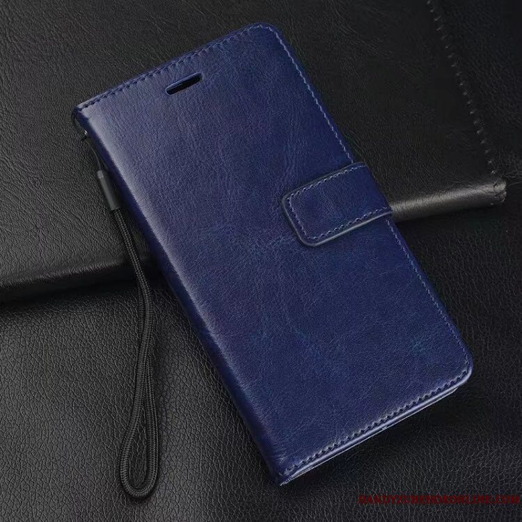 Etui Samsung Galaxy A40 Læder Mørkeblå Telefon, Cover Samsung Galaxy A40 Beskyttelse