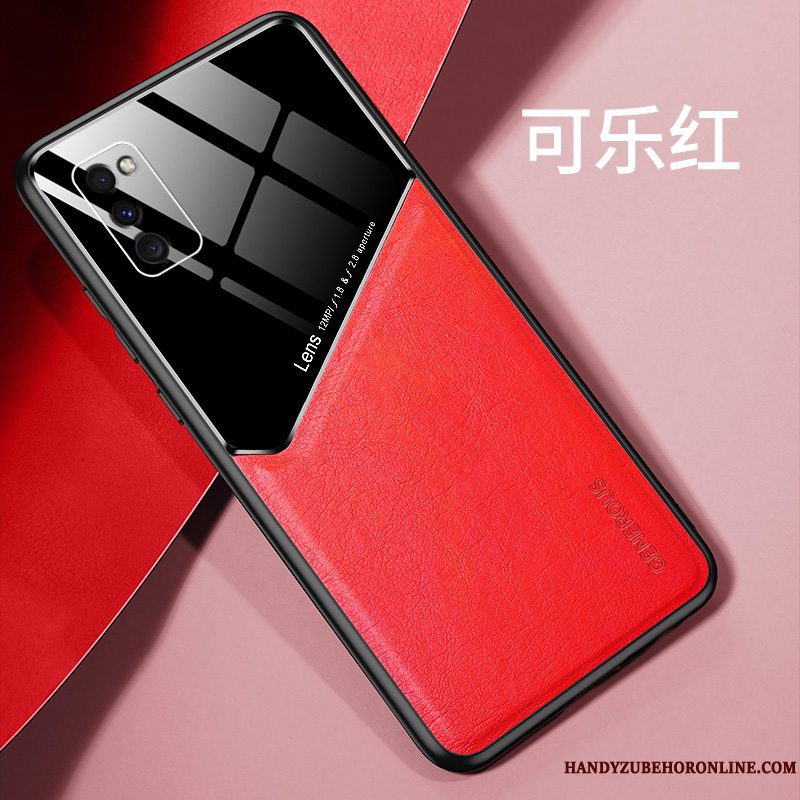 Etui Samsung Galaxy A41 Blød Simple Anti-fald, Cover Samsung Galaxy A41 Beskyttelse Magnetisk Rød