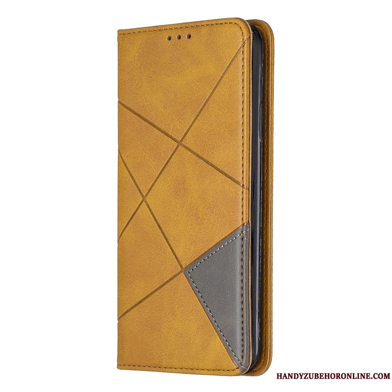 Etui Samsung Galaxy A41 Folio Rombe Telefon, Cover Samsung Galaxy A41 Læder Grå Kort