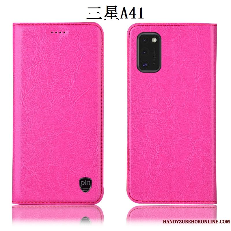 Etui Samsung Galaxy A41 Folio Telefonmønster, Cover Samsung Galaxy A41 Tasker Anti-fald Rød