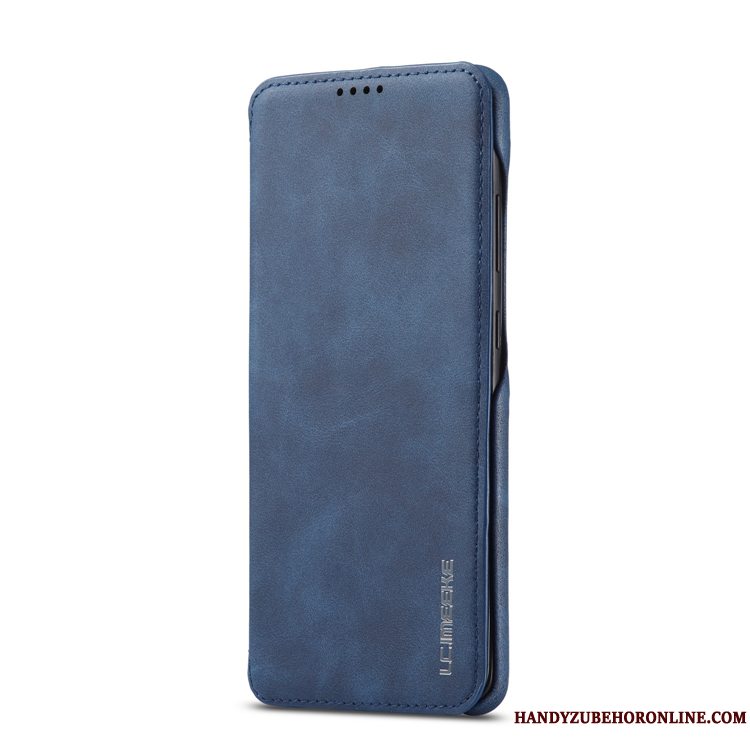 Etui Samsung Galaxy A41 Læder Anti-fald Magnetisk, Cover Samsung Galaxy A41 Beskyttelse Blå Telefon