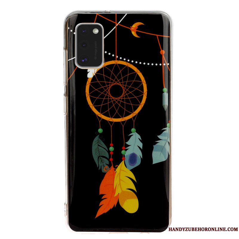 Etui Samsung Galaxy A41 Tasker Telefonanti-fald, Cover Samsung Galaxy A41 Cartoon Lyser Sort