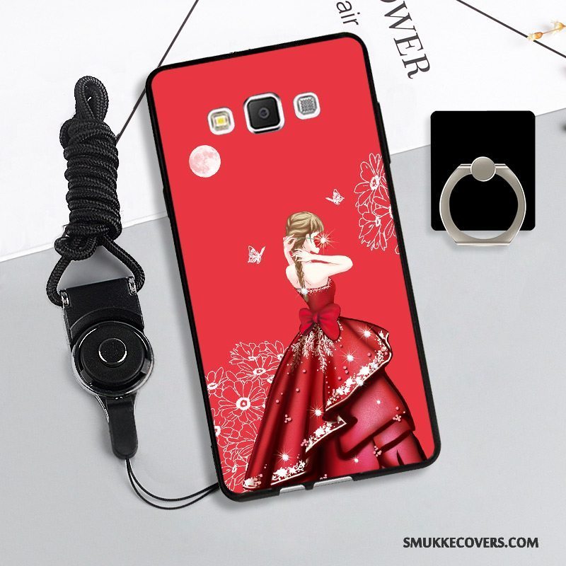 Etui Samsung Galaxy A5 2015 Beskyttelse Hængende Ornamenter Anti-fald, Cover Samsung Galaxy A5 2015 Blød Telefonrød