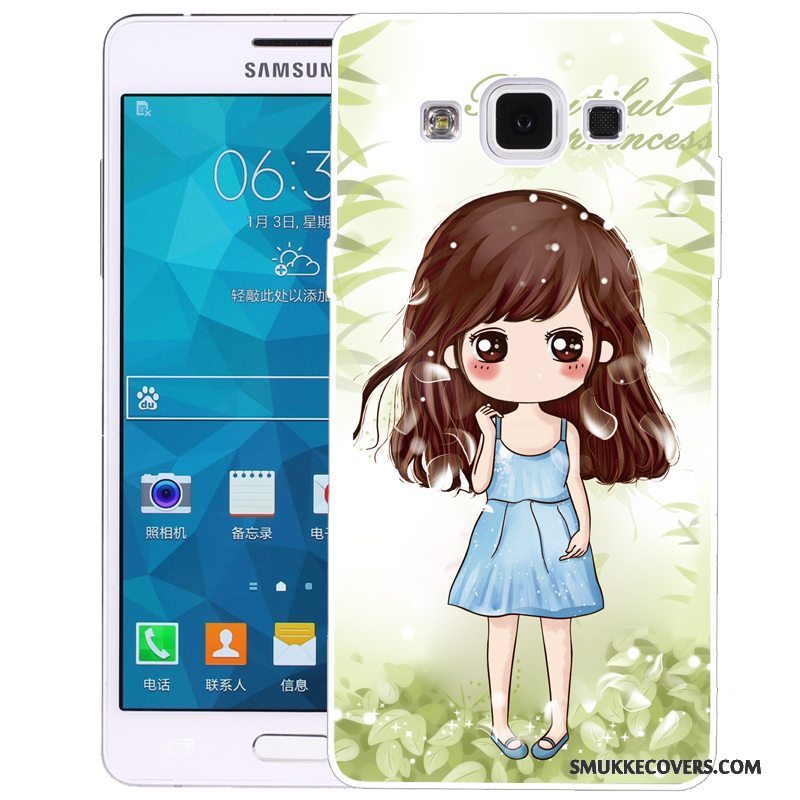 Etui Samsung Galaxy A5 2015 Silikone Telefongrøn, Cover Samsung Galaxy A5 2015 Cartoon