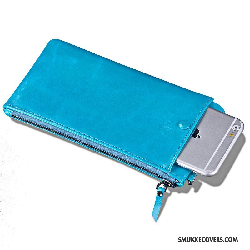 Etui Samsung Galaxy A5 2015 Tasker Blå Telefon, Cover Samsung Galaxy A5 2015 Læder Clutch Anti-fald