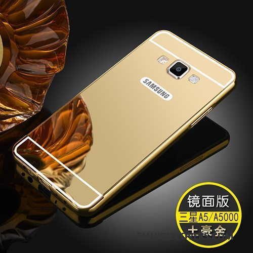 Etui Samsung Galaxy A5 2015 Tasker Telefonguld, Cover Samsung Galaxy A5 2015 Metal Bagdæksel Spejl