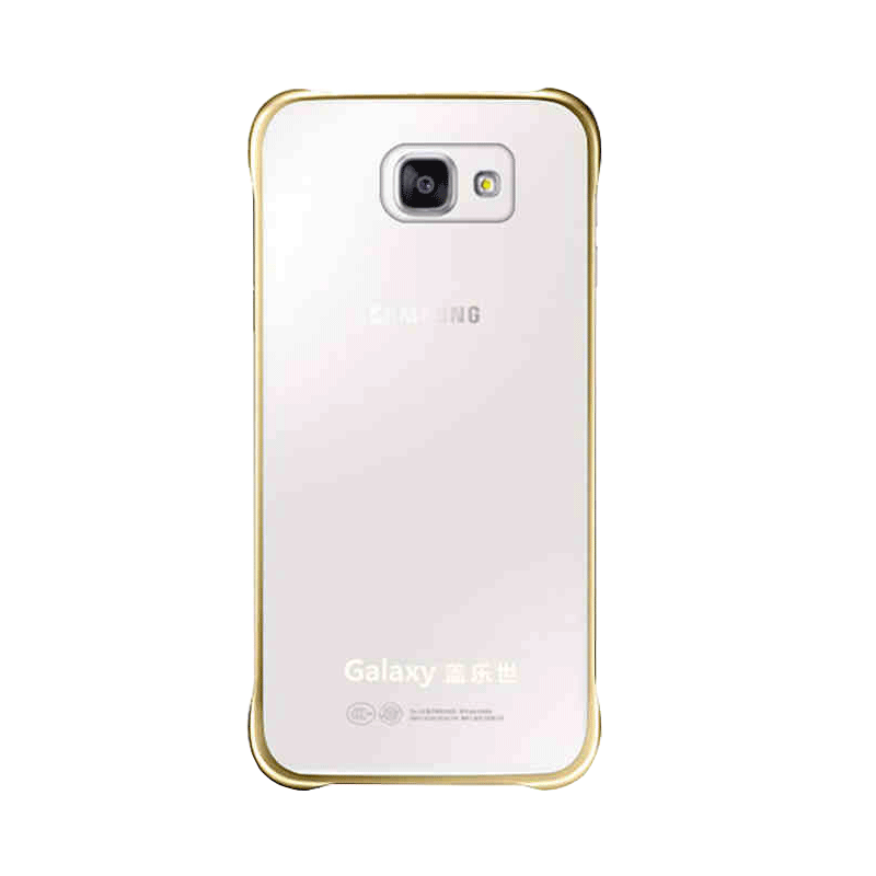 Etui Samsung Galaxy A5 2016 Læder Autentiske Gennemsigtig, Cover Samsung Galaxy A5 2016 Beskyttelse Bagdæksel Guld