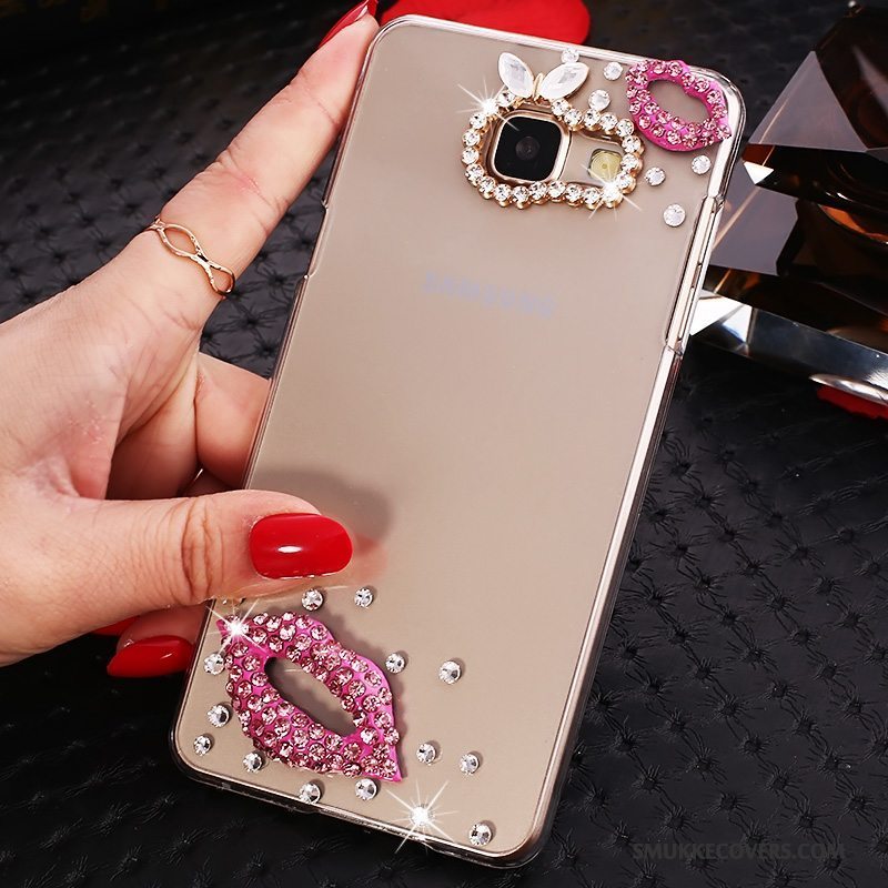 Etui Samsung Galaxy A5 2016 Strass Lyserød Telefon, Cover Samsung Galaxy A5 2016 Beskyttelse Gennemsigtig