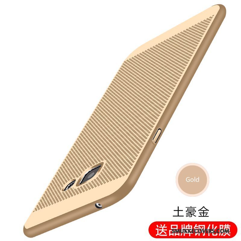 Etui Samsung Galaxy A5 2016 Tasker Guld Åndbar, Cover Samsung Galaxy A5 2016 Beskyttelse Udstrålende Nubuck