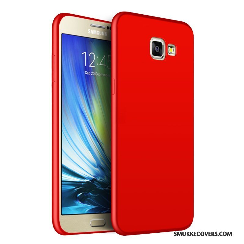 Etui Samsung Galaxy A5 2016 Tasker Telefonnubuck, Cover Samsung Galaxy A5 2016 Silikone Trend Rød