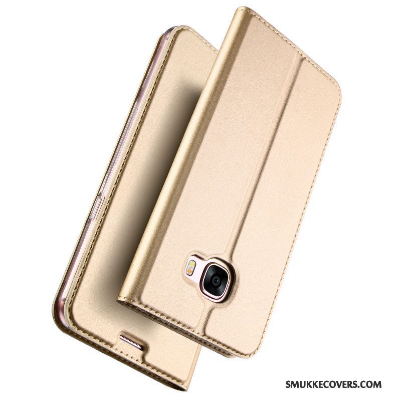 Etui Samsung Galaxy A5 2017 Beskyttelse Let Tynd Guld, Cover Samsung Galaxy A5 2017 Folio Business