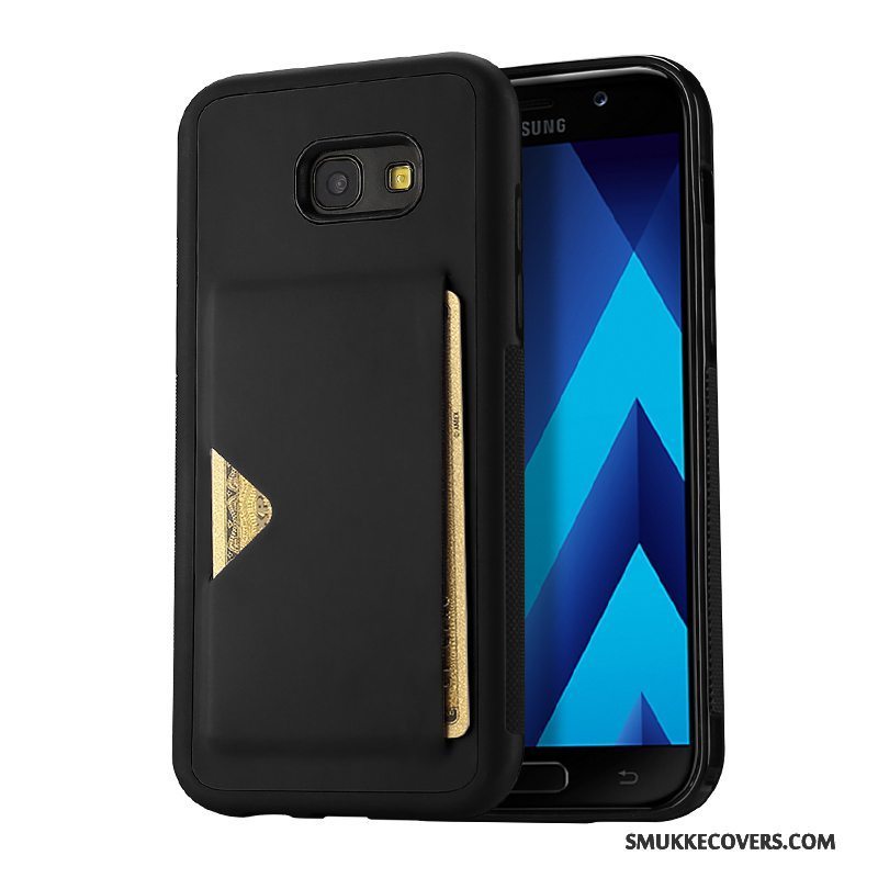 Etui Samsung Galaxy A5 2017 Blød Sort Anti-fald, Cover Samsung Galaxy A5 2017 Læder Telefonkort