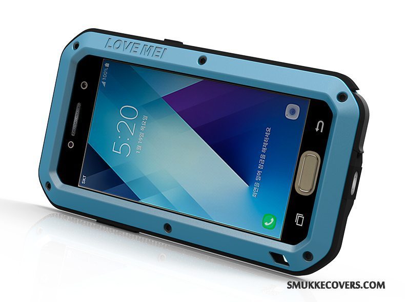 Etui Samsung Galaxy A5 2017 Metal Anti-fald Ny, Cover Samsung Galaxy A5 2017 Tasker Blå Telefon