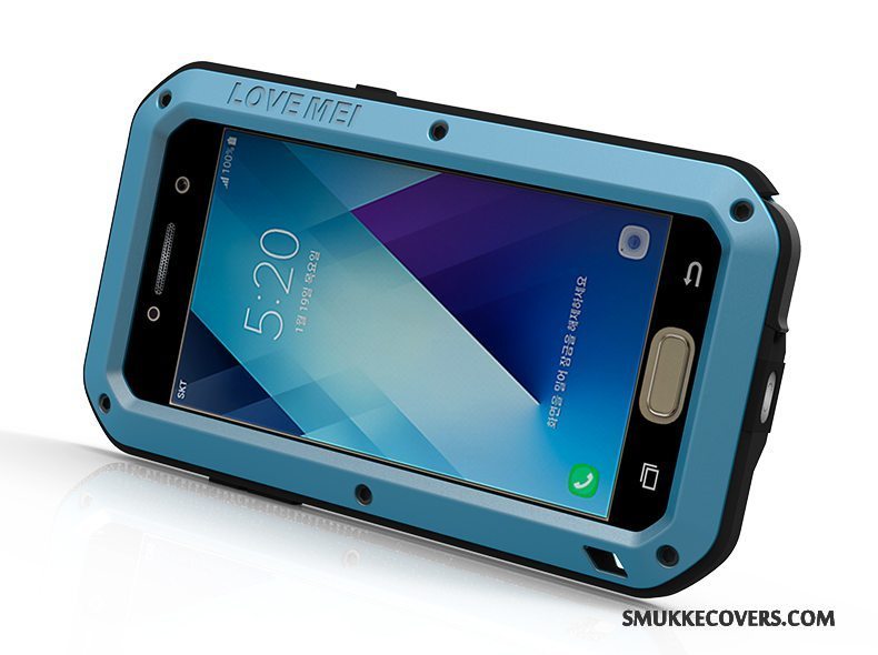 Etui Samsung Galaxy A5 2017 Metal Anti-fald Ny, Cover Samsung Galaxy A5 2017 Tasker Blå Telefon