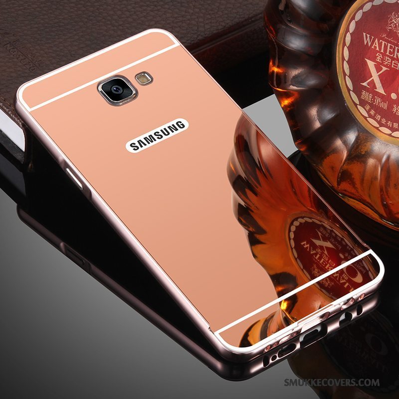 Etui Samsung Galaxy A5 2017 Metal Lyserød Spejl, Cover Samsung Galaxy A5 2017 Beskyttelse Anti-fald Ramme