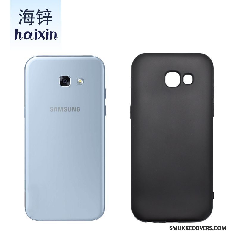 Etui Samsung Galaxy A5 2017 Tasker Sort Tynd, Cover Samsung Galaxy A5 2017 Silikone Nubuck Telefon