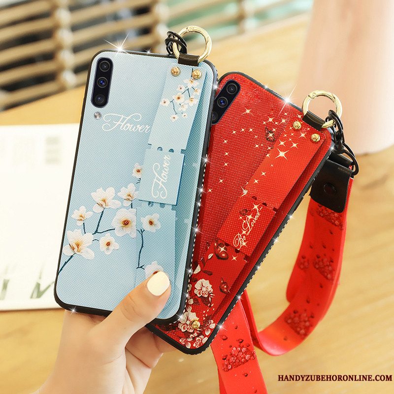 Etui Samsung Galaxy A50 Beskyttelse Korte Hængende Ornamenter, Cover Samsung Galaxy A50 Telefonblomster