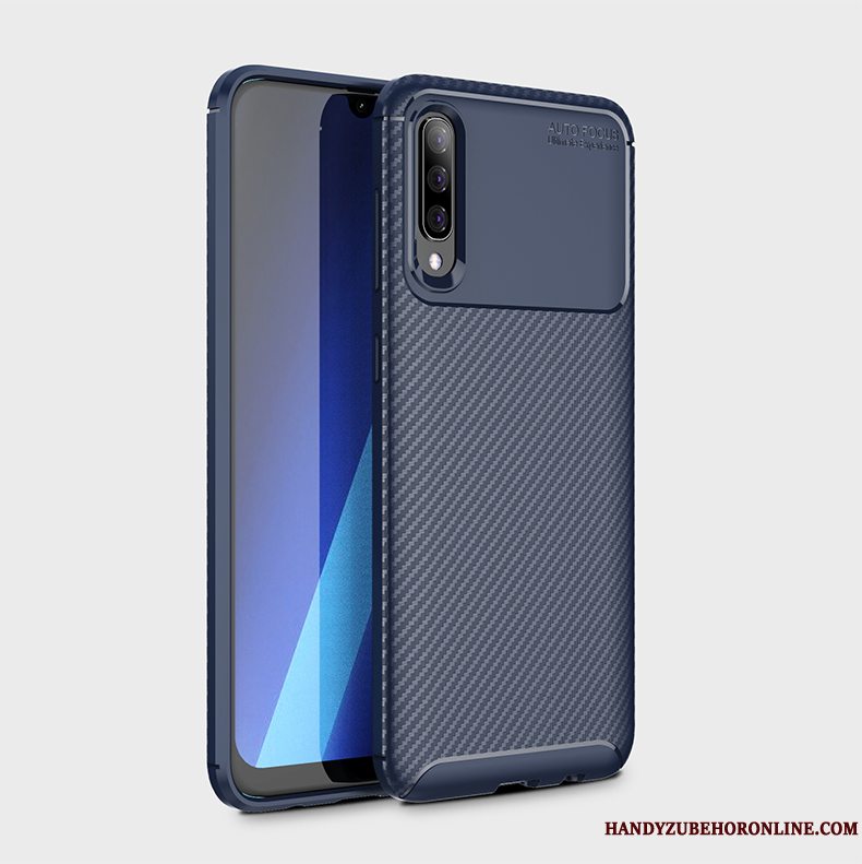 Etui Samsung Galaxy A50 Silikone Telefonfiber, Cover Samsung Galaxy A50 Blød Anti-fald Blå