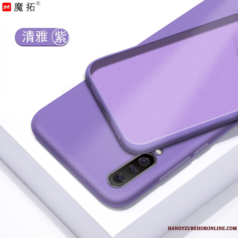 Etui Samsung Galaxy A50 Tasker Anti-fald Tynd, Cover Samsung Galaxy A50 Silikone Lilla Telefon