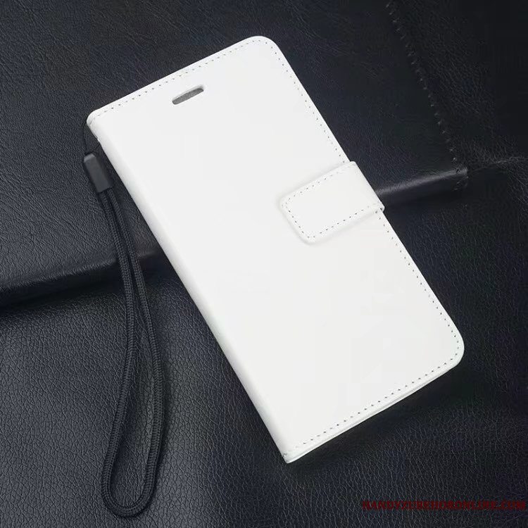 Etui Samsung Galaxy A50 Tasker Skærmbeskyttelse Hvid, Cover Samsung Galaxy A50 Læder Hængende Ornamenter Hærdning