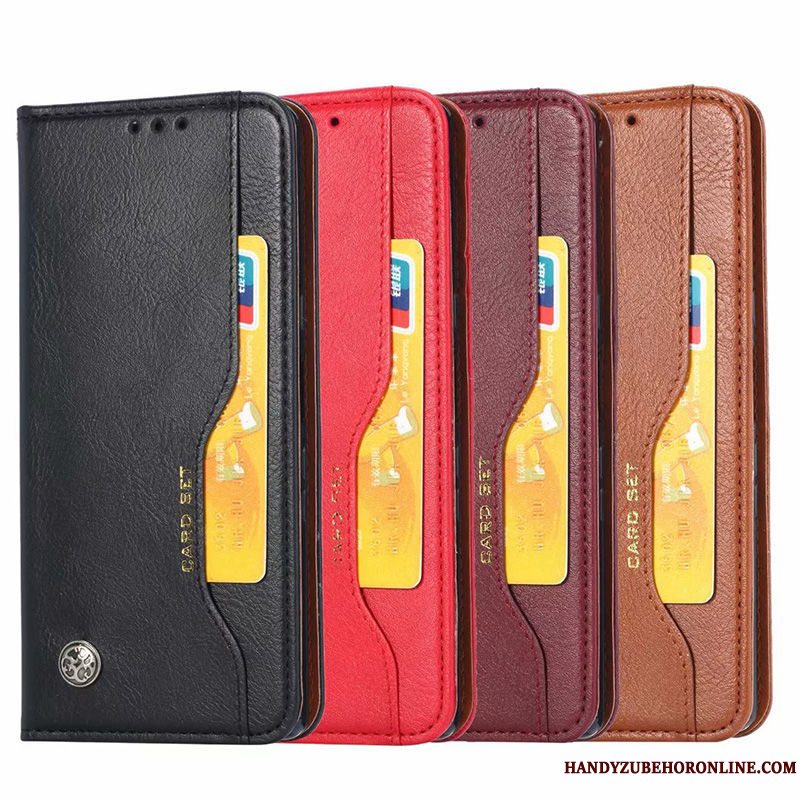 Etui Samsung Galaxy A50s Læder Kort Hærdning, Cover Samsung Galaxy A50s Folio Skærmbeskyttelse Business