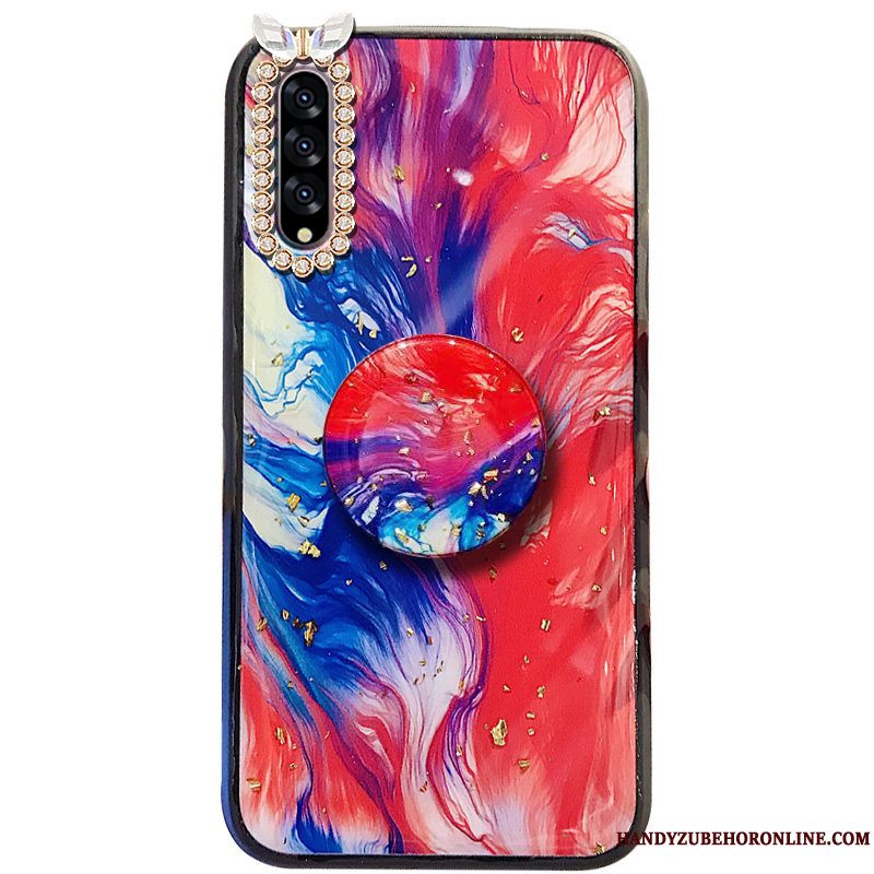 Etui Samsung Galaxy A50s Strass Rød Hård, Cover Samsung Galaxy A50s Beskyttelse