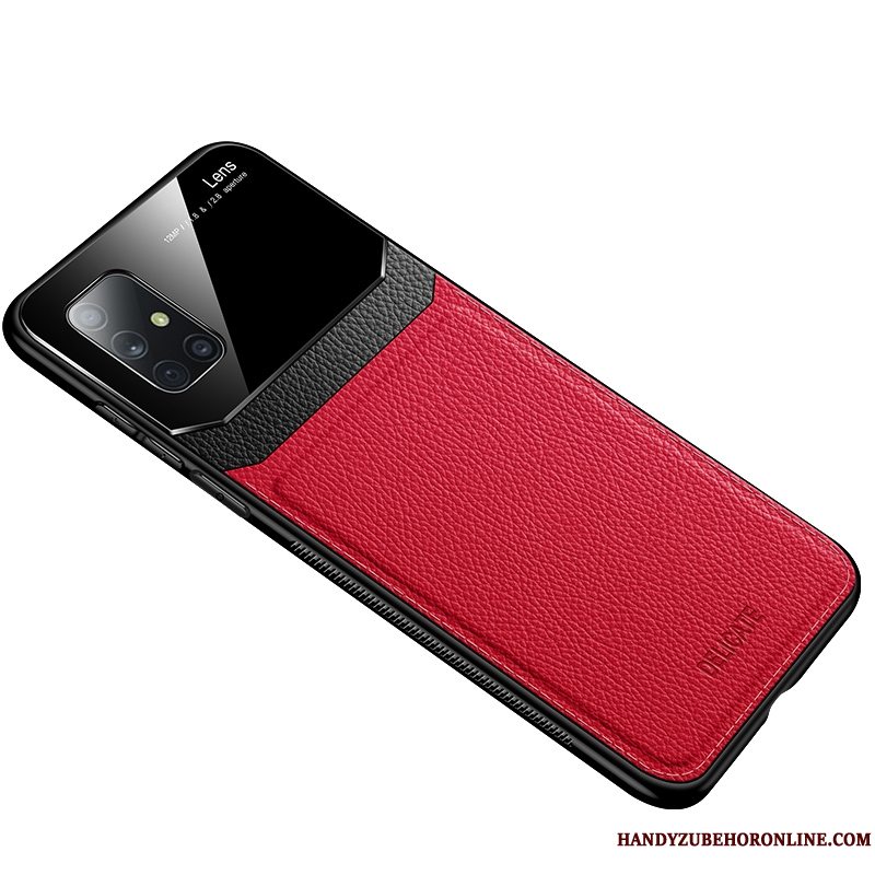Etui Samsung Galaxy A51 Beskyttelse Af Personlighed Telefon, Cover Samsung Galaxy A51 Læder Rød Mønster