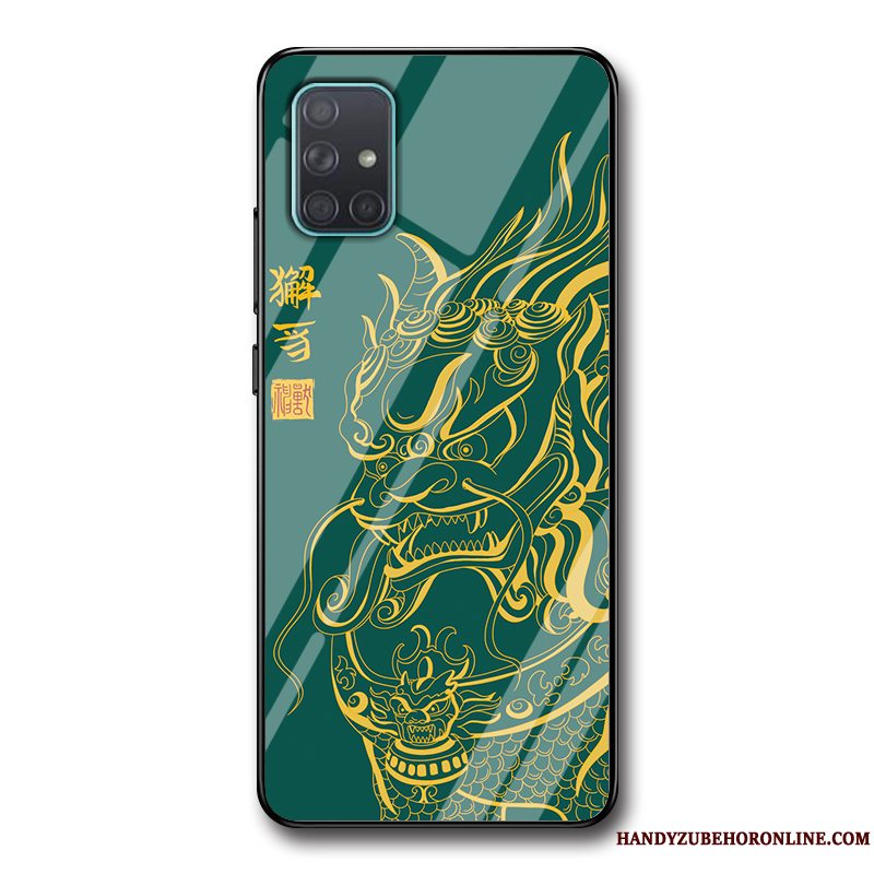 Etui Samsung Galaxy A51 Beskyttelse Grøn Trend, Cover Samsung Galaxy A51 Blød Hård Anti-fald