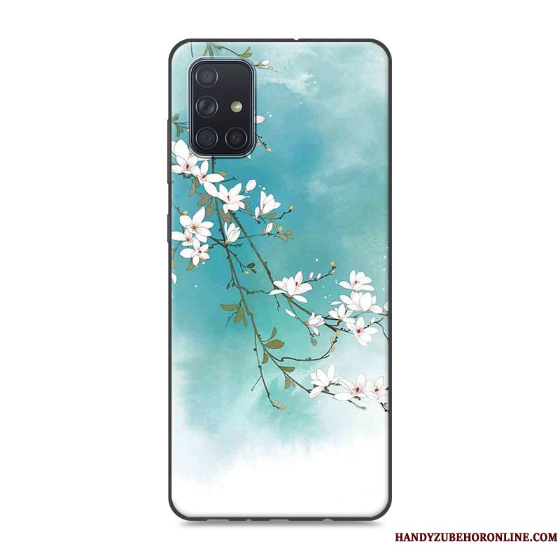 Etui Samsung Galaxy A51 Beskyttelse Kinesisk Stil Blå, Cover Samsung Galaxy A51 Vintage Telefontrend