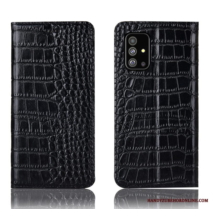 Etui Samsung Galaxy A51 Beskyttelse Sort Anti-fald, Cover Samsung Galaxy A51 Læder Telefon