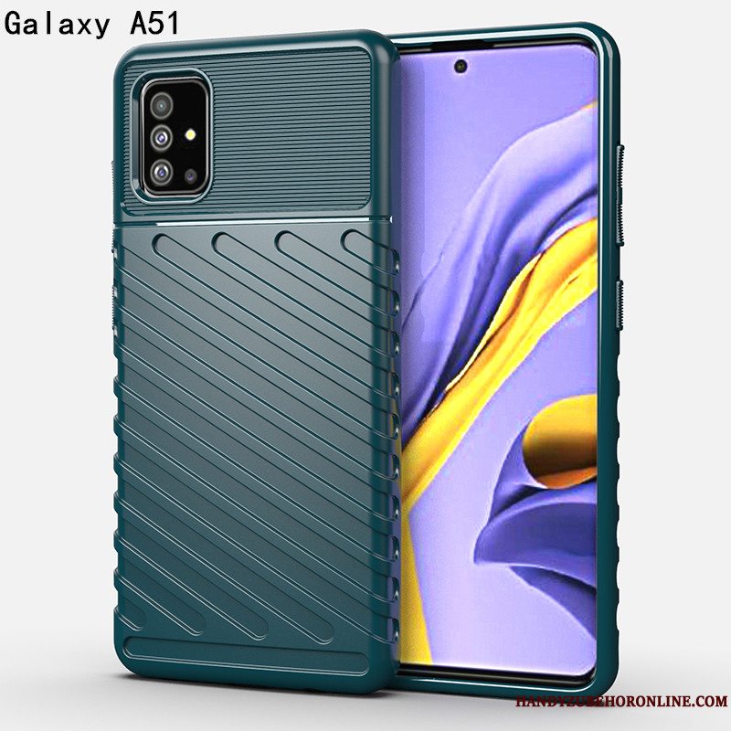 Etui Samsung Galaxy A51 Kreativ High End Tre Forsvar, Cover Samsung Galaxy A51 Luksus Grøn Af Personlighed