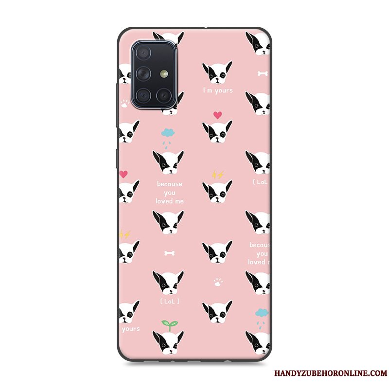 Etui Samsung Galaxy A51 Silikone Lyserød Telefon, Cover Samsung Galaxy A51 Beskyttelse Trend