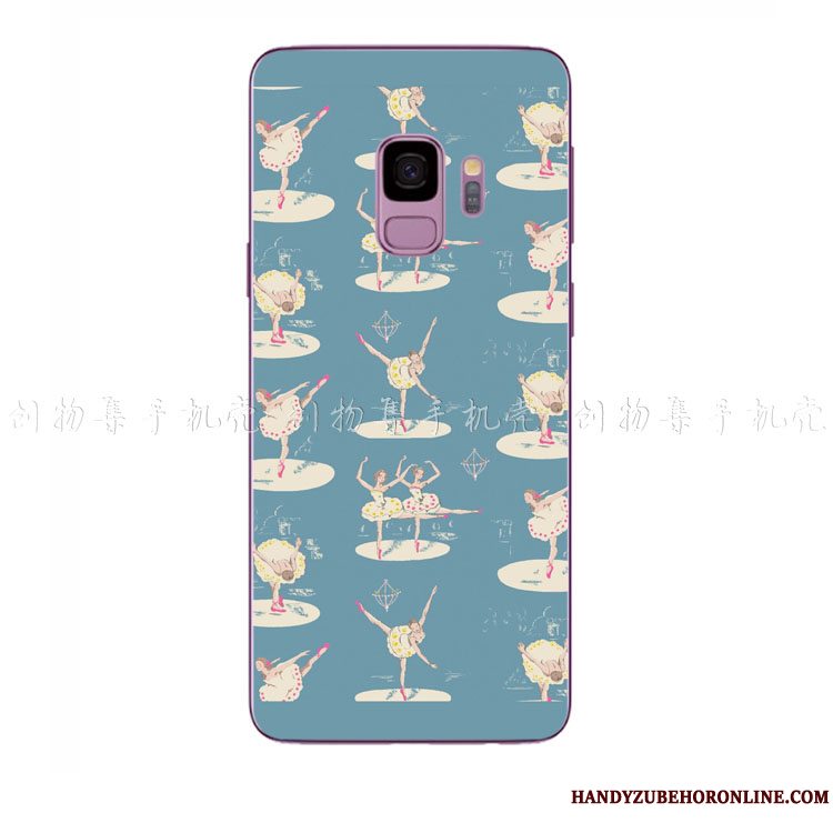 Etui Samsung Galaxy A6 Cartoon Blå Telefon, Cover Samsung Galaxy A6 Kreativ