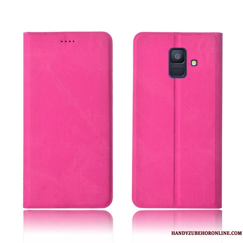 Etui Samsung Galaxy A6 Tasker Lyserød Anti-fald, Cover Samsung Galaxy A6 Beskyttelse Telefondenim