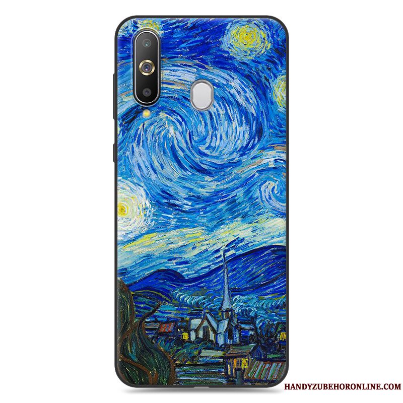 Etui Samsung Galaxy A60 Blød Anti-fald Af Personlighed, Cover Samsung Galaxy A60 Cartoon Blå Trend