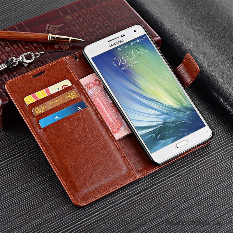 Etui Samsung Galaxy A7 2015 Folio Hængende Ornamenter Telefon, Cover Samsung Galaxy A7 2015 Blød Hård Anti-fald
