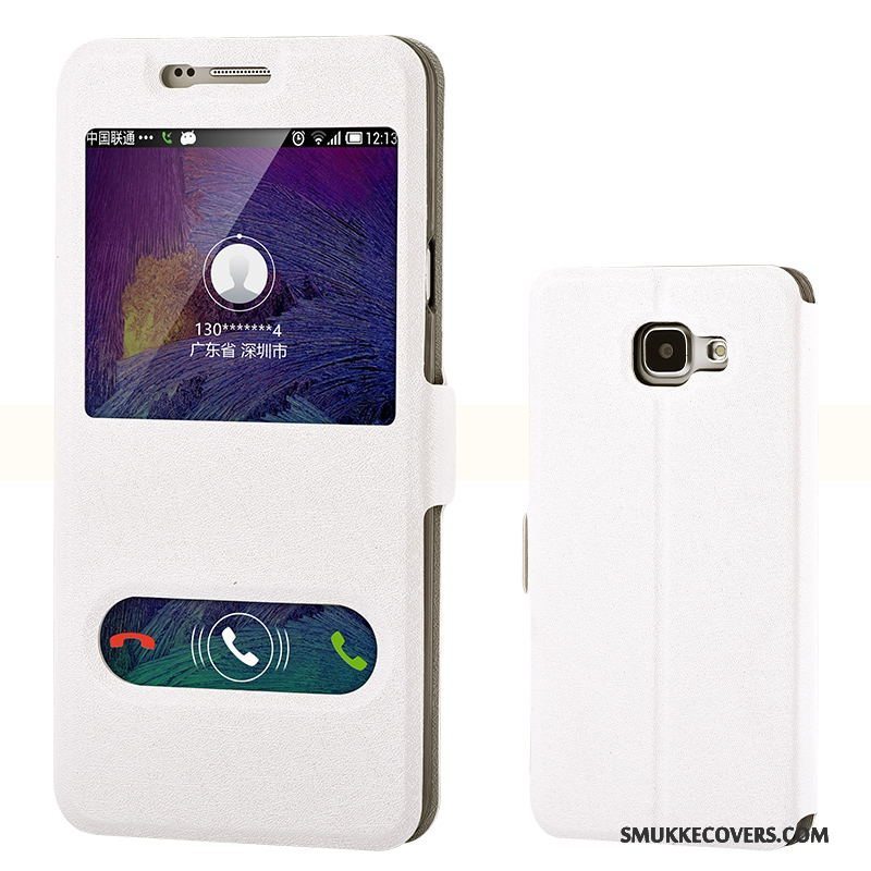 Etui Samsung Galaxy A7 2016 Læder Hvid Telefon, Cover Samsung Galaxy A7 2016 Beskyttelse Trend