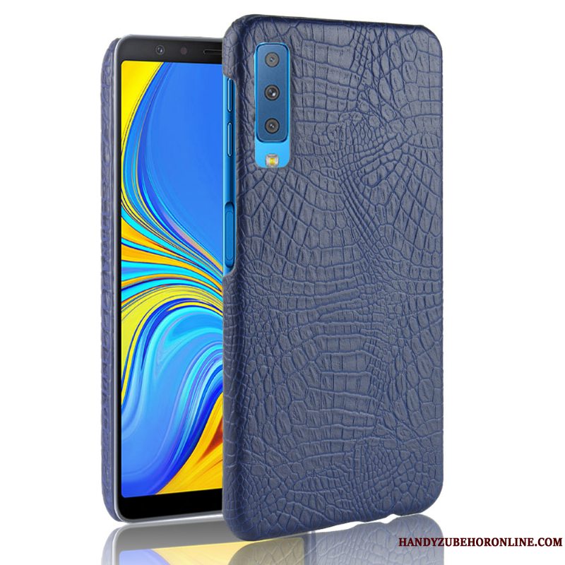 Etui Samsung Galaxy A7 2018 Beskyttelse Simple Nubuck, Cover Samsung Galaxy A7 2018 Tasker Blå Telefon